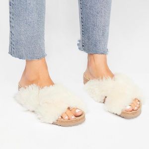 Like new Birkenstock Papillio Fur Daytona Slides Sandals 38